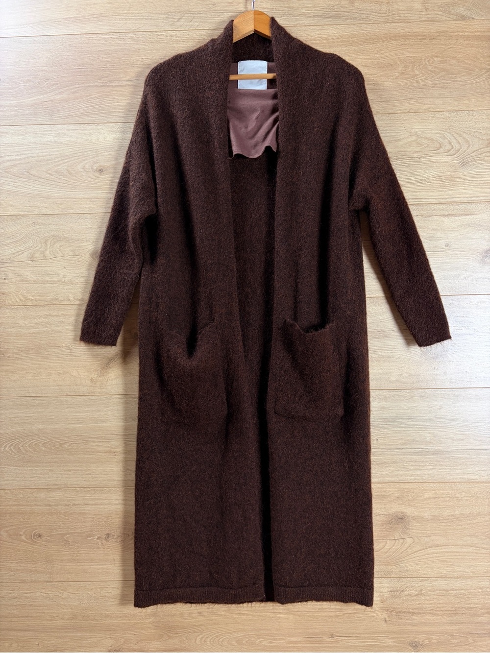 HUMANOID Brown Wool Mohair MIDI Cardigan Size Small